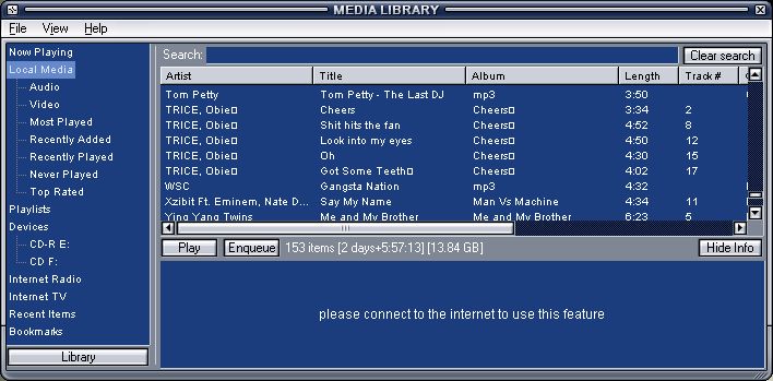 WinAmp 5/0 playlist